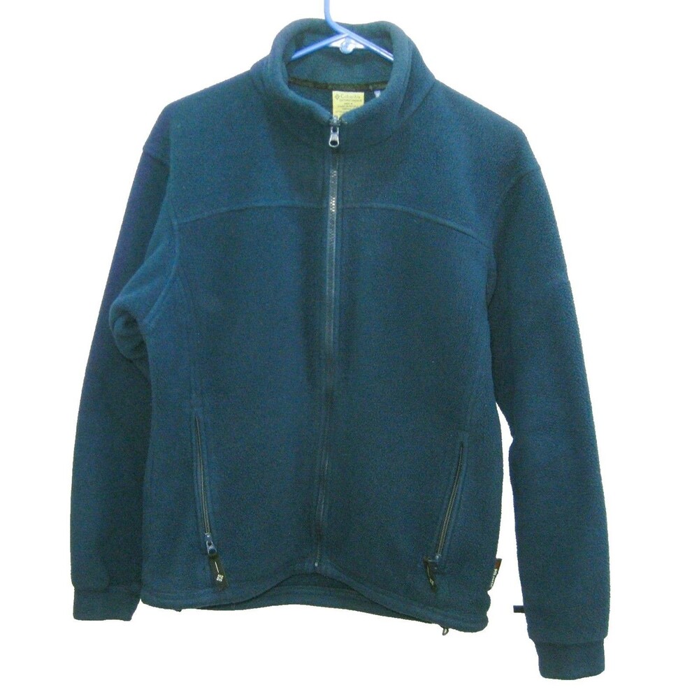 Columbia Polartec Fleece Jacket Womens Size Medium Blue Coat Zipper Pockets